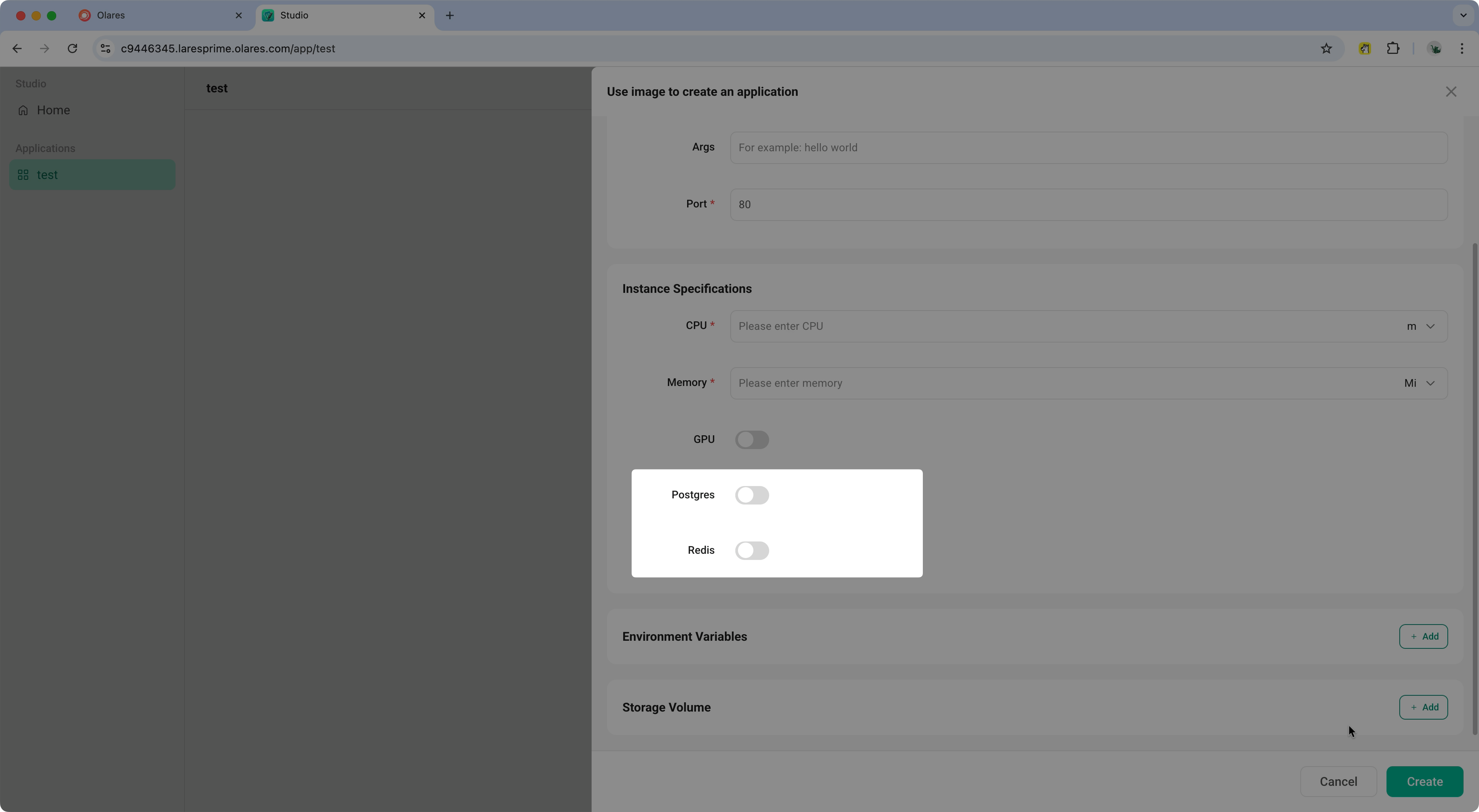 Enable databases
