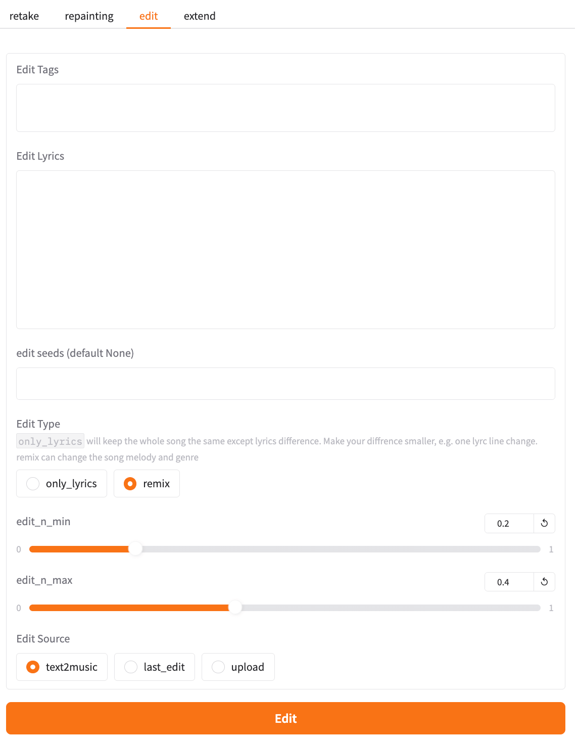 Edit tags