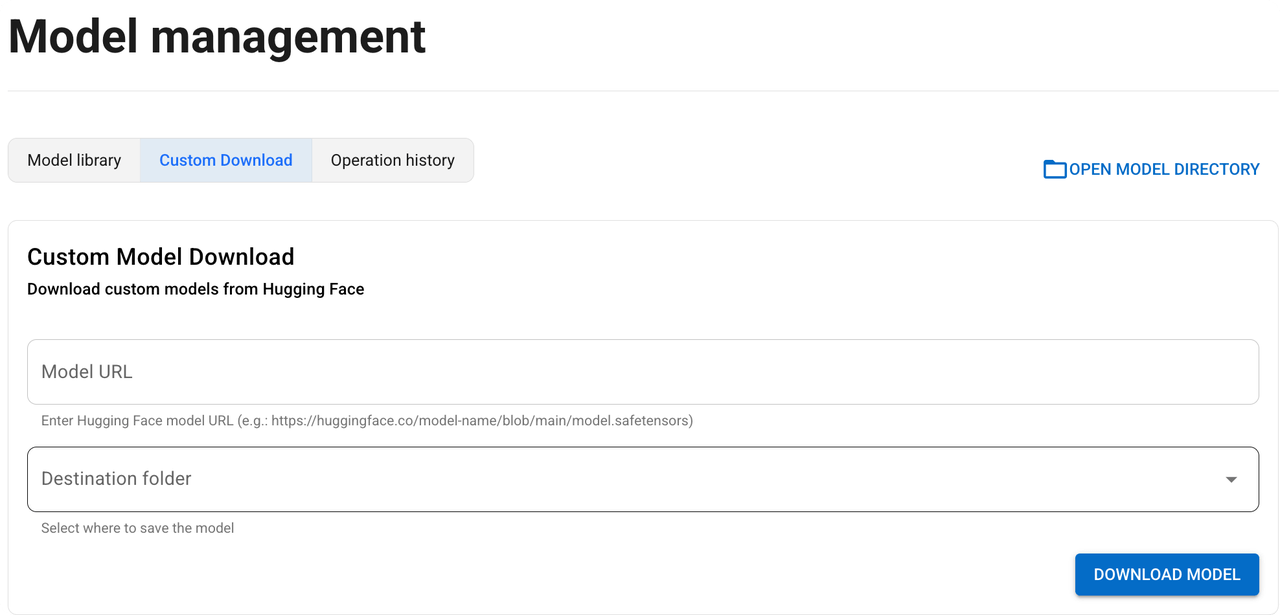 Custom download