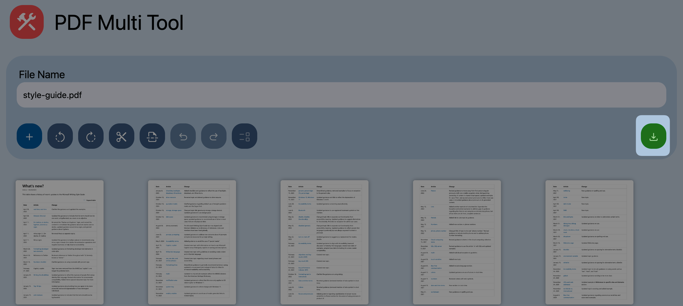 Export all pages