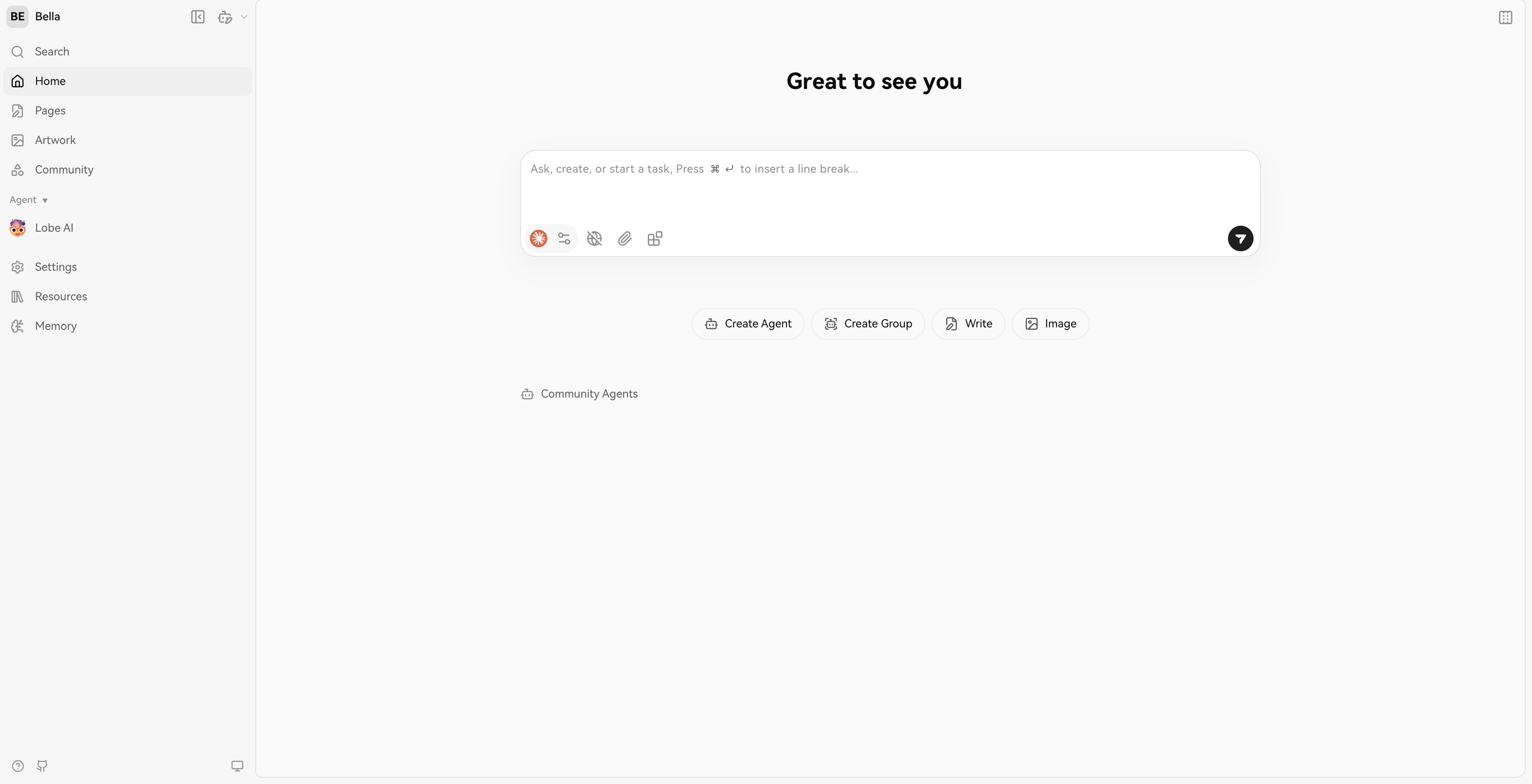 LobeHub home page