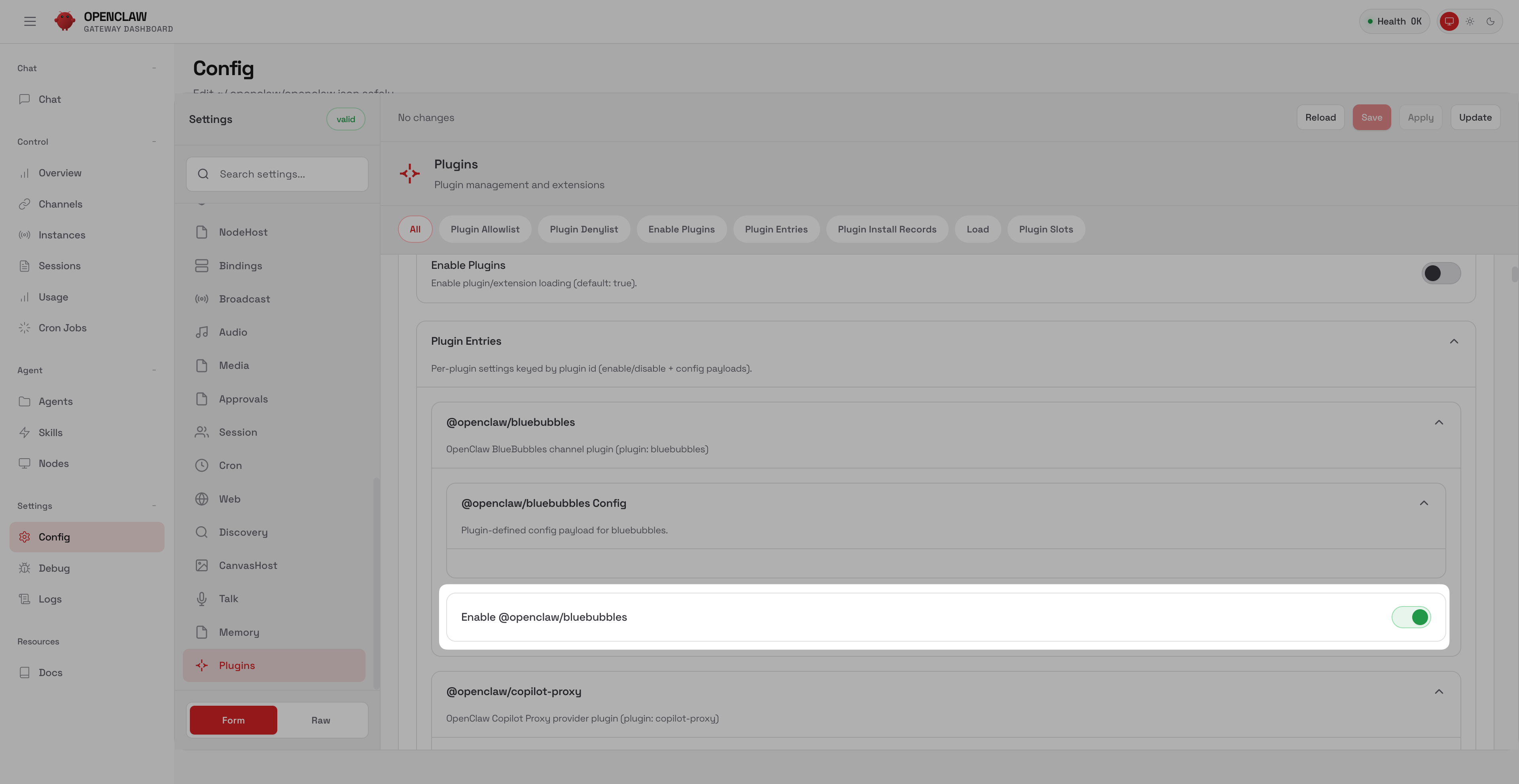 Toggle on plugin