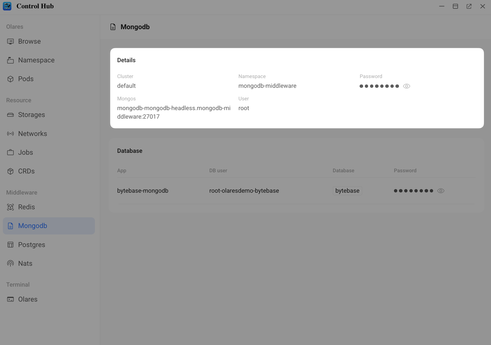 MongoDB details