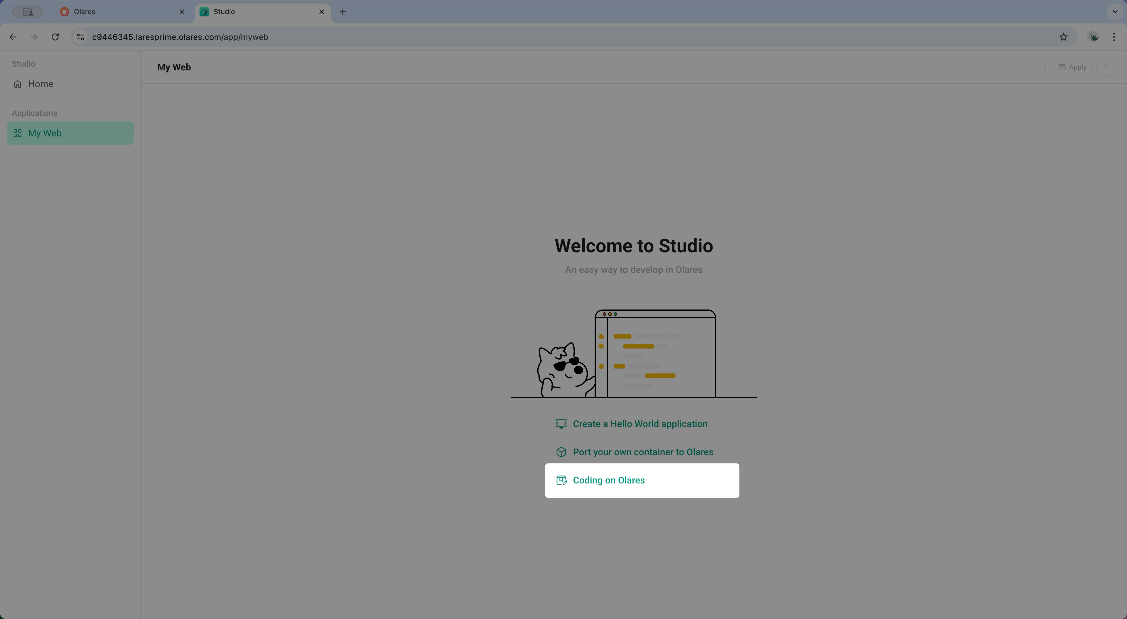 Coding on Olares