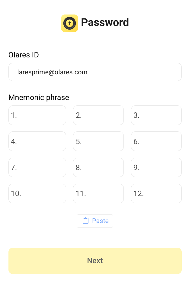 Vault mnemonics