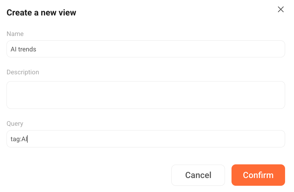 Add filtered view