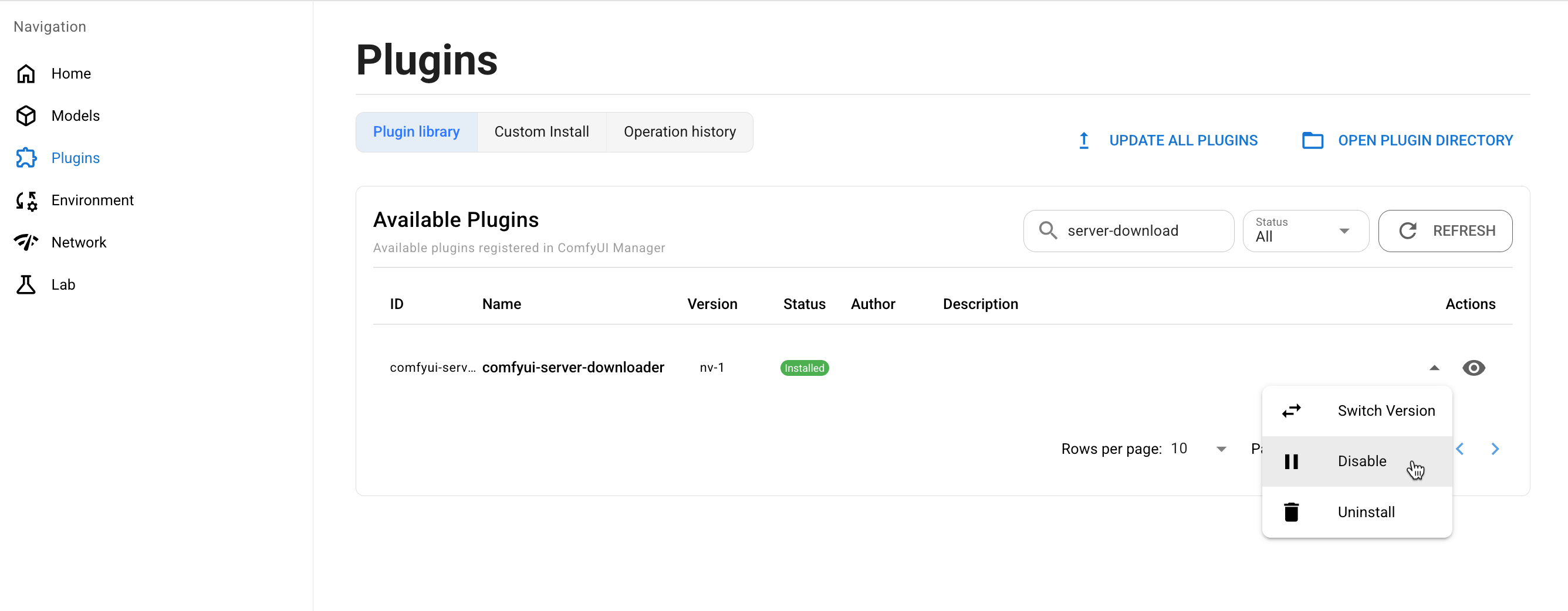 Disable Server Download