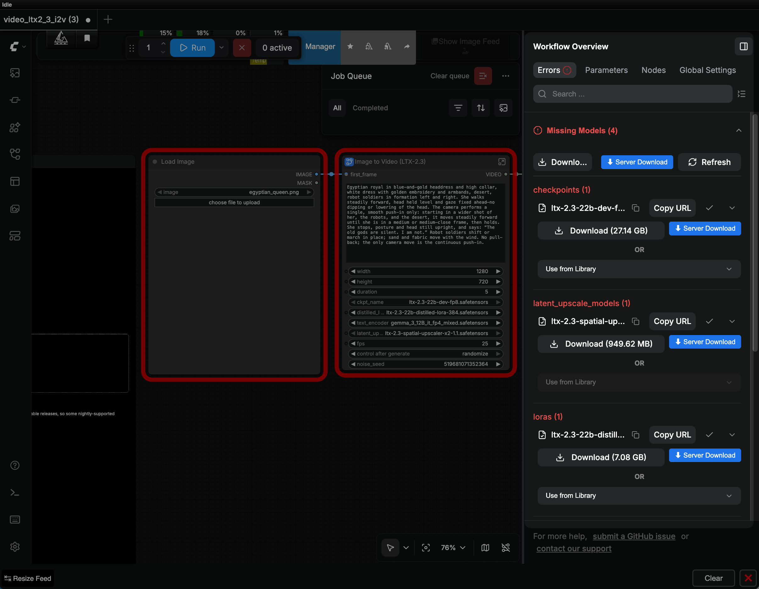 Errors tab