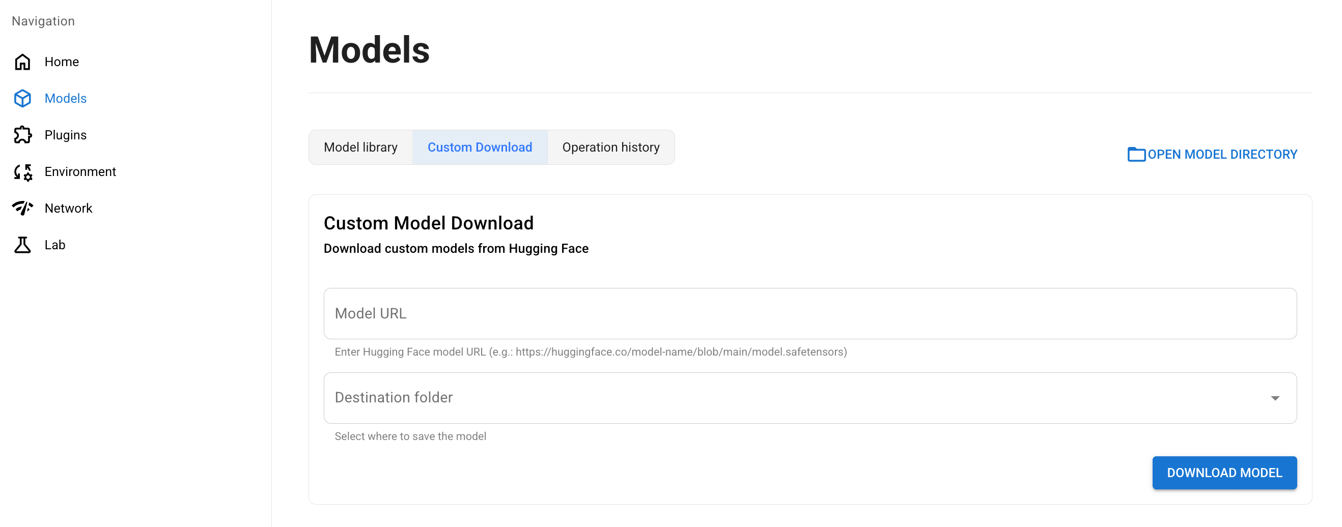 Custom download