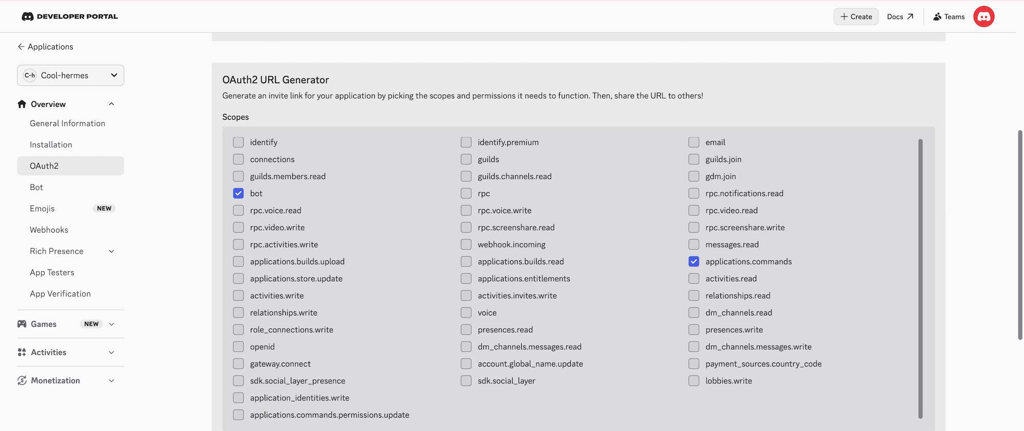 OAuth2 URL Generator