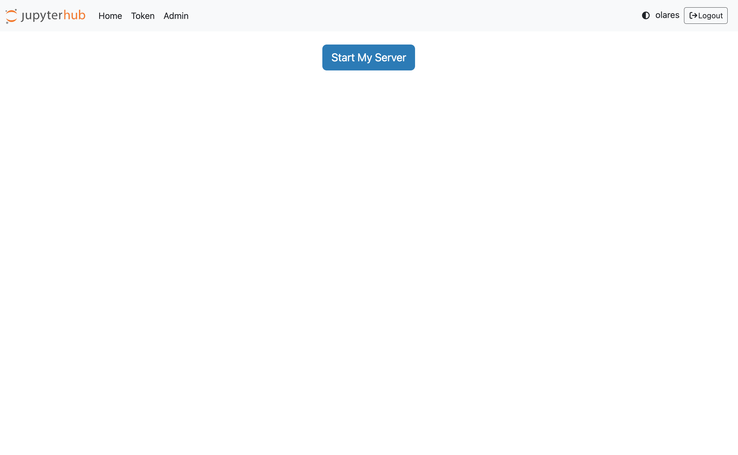 JupyterHub dashboard