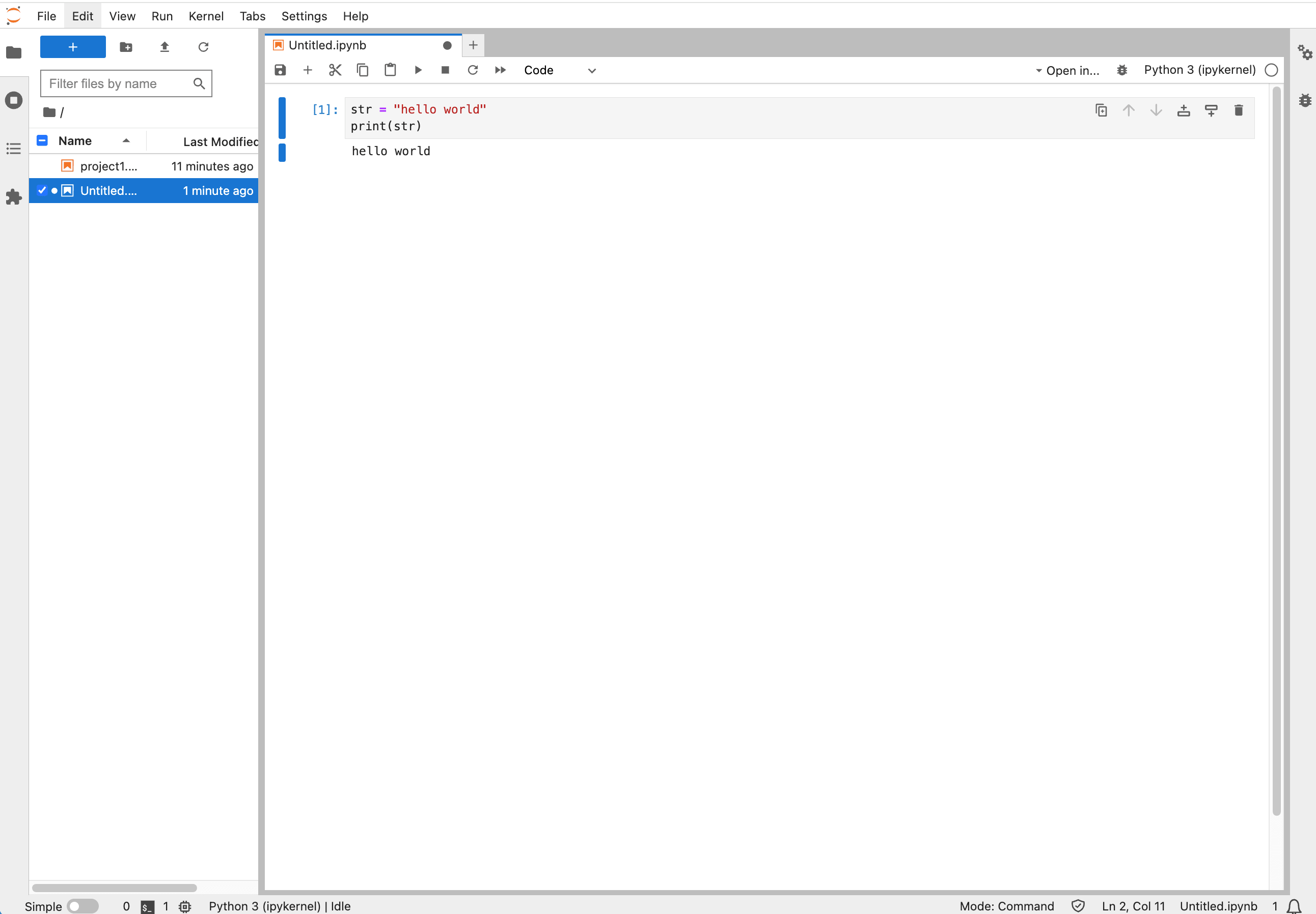 Write code in JupyterLab