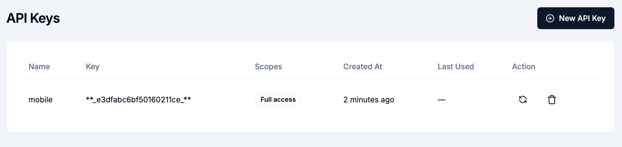 Generate API key in Karakeep