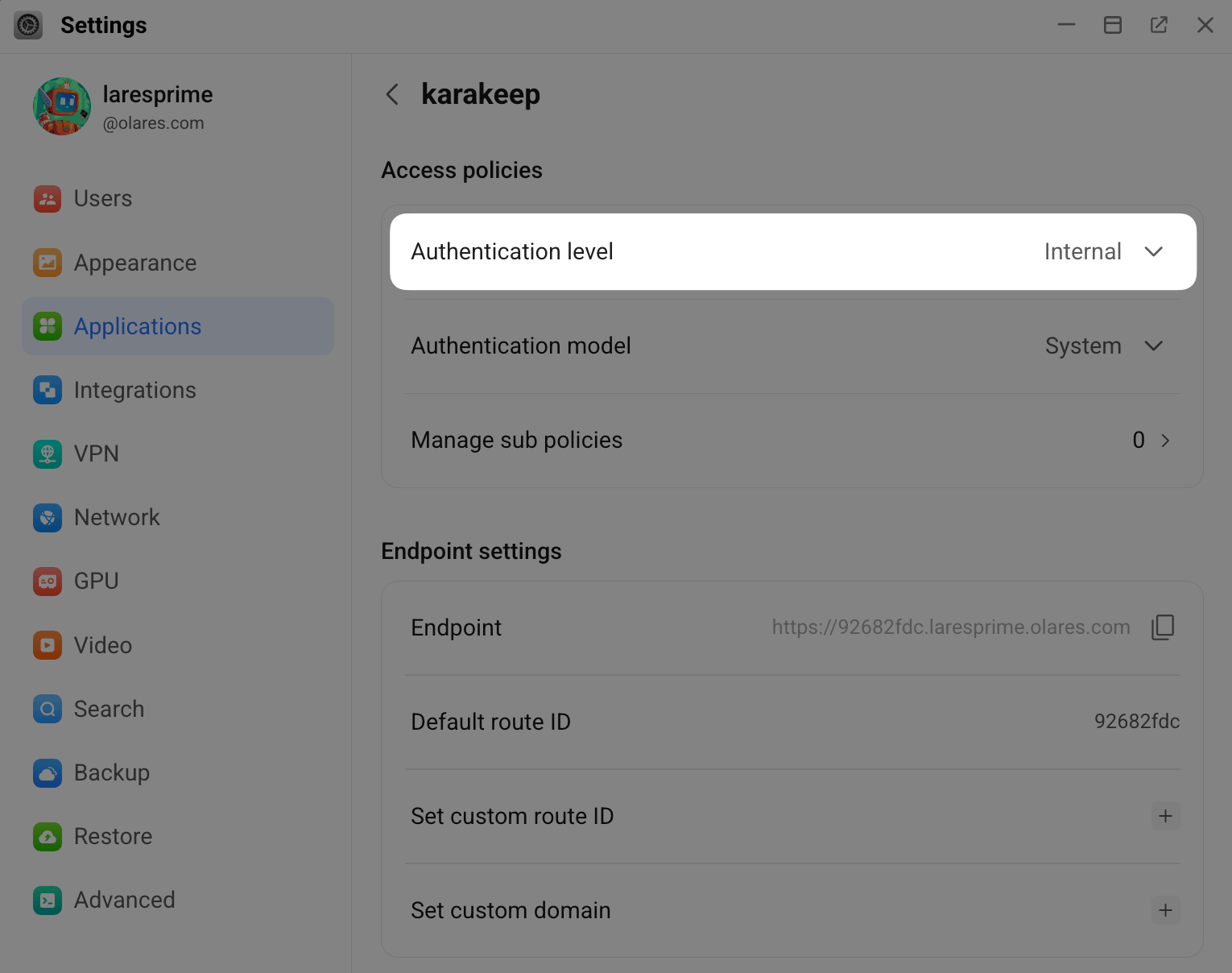 Set Karakeep authentication level