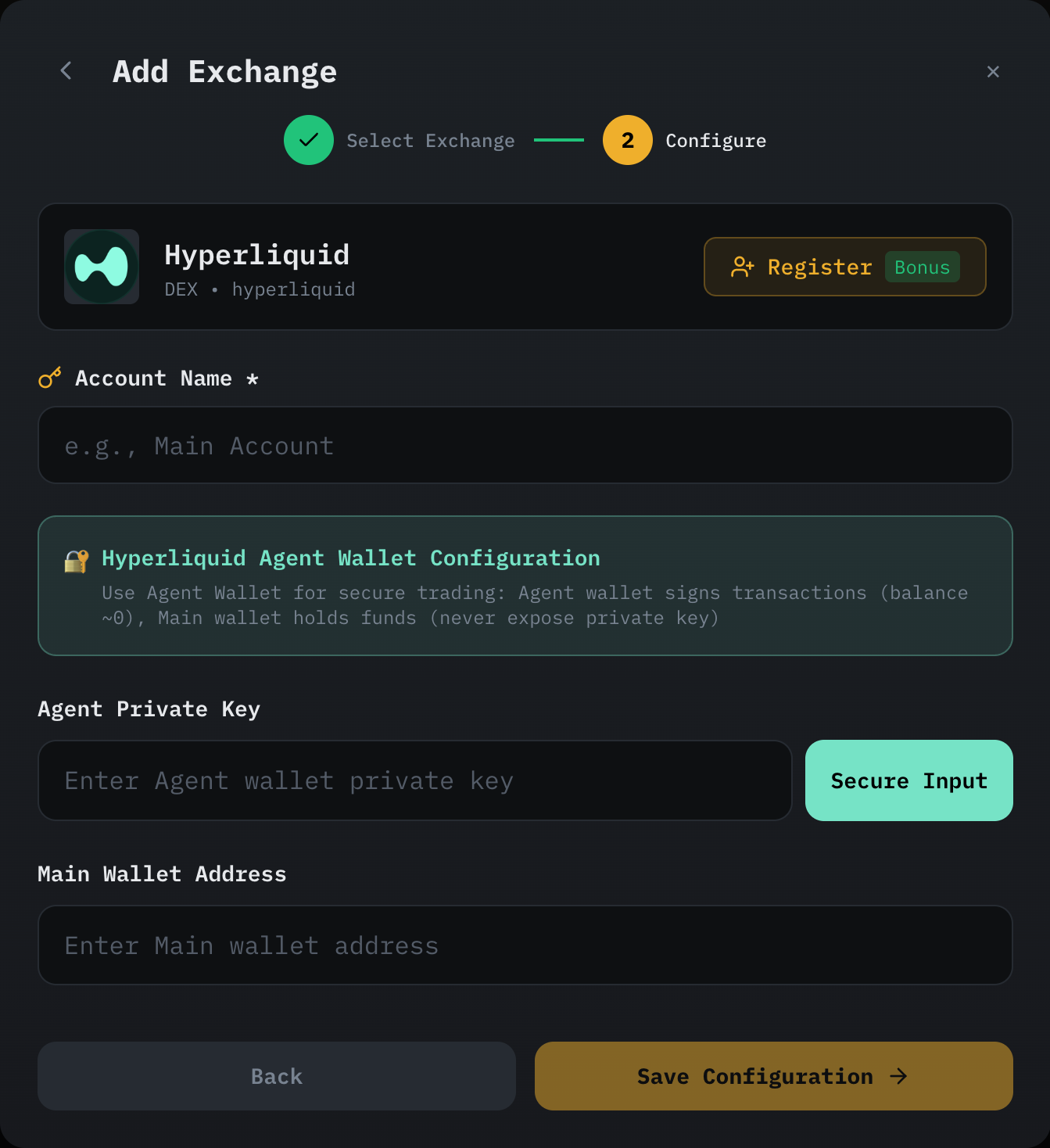 Configure Hyperliquid