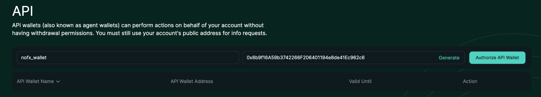 Hyperliquid API page