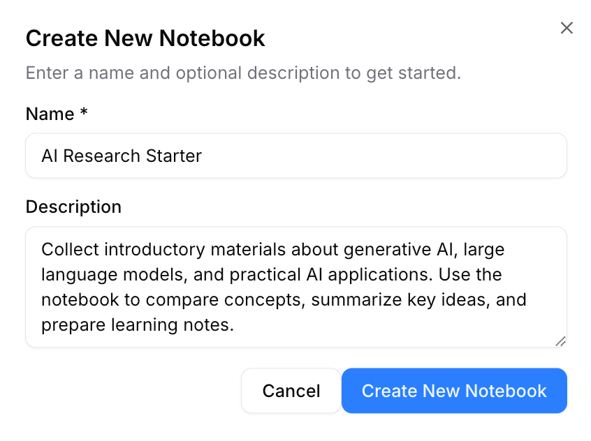 Create a notebook