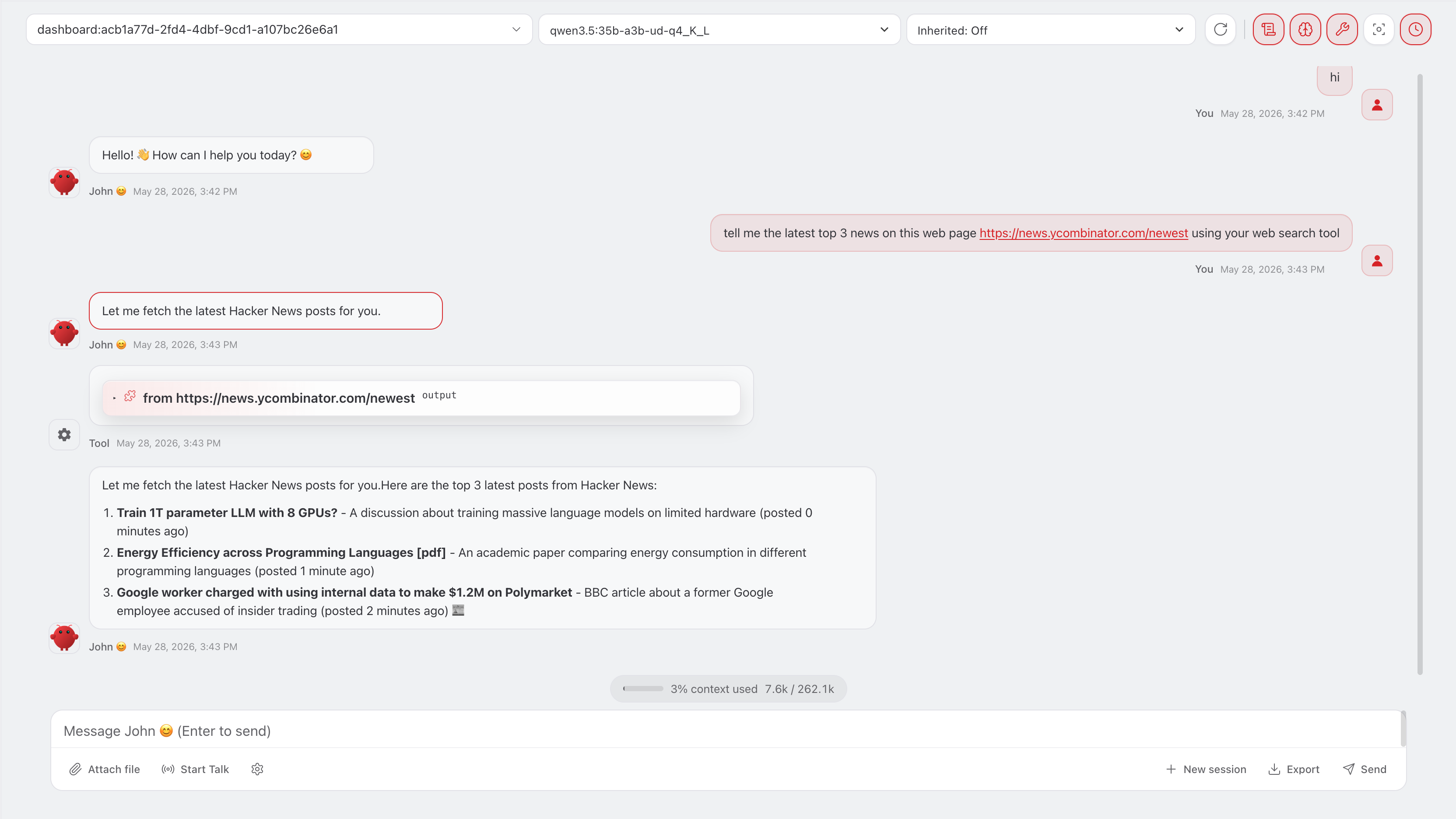 使用 SearXNG 的网页搜索结果