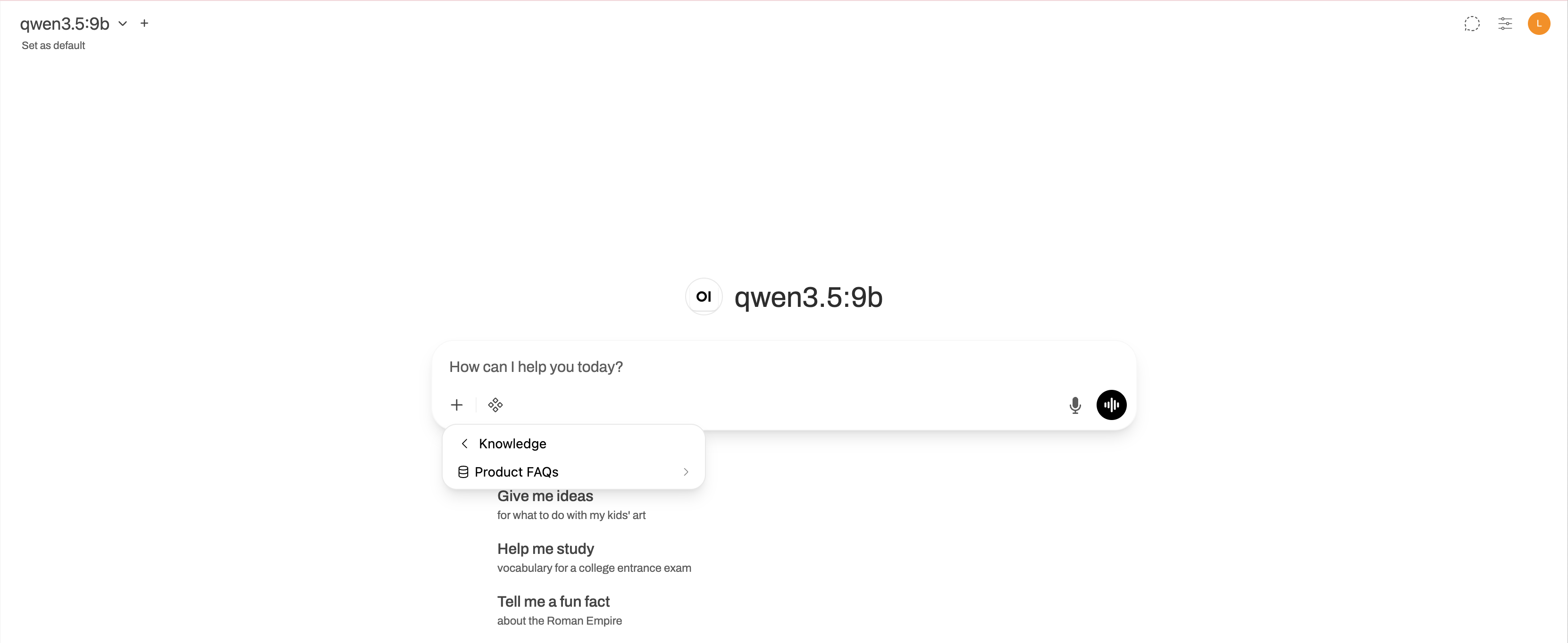 Attach knowledge base to chat