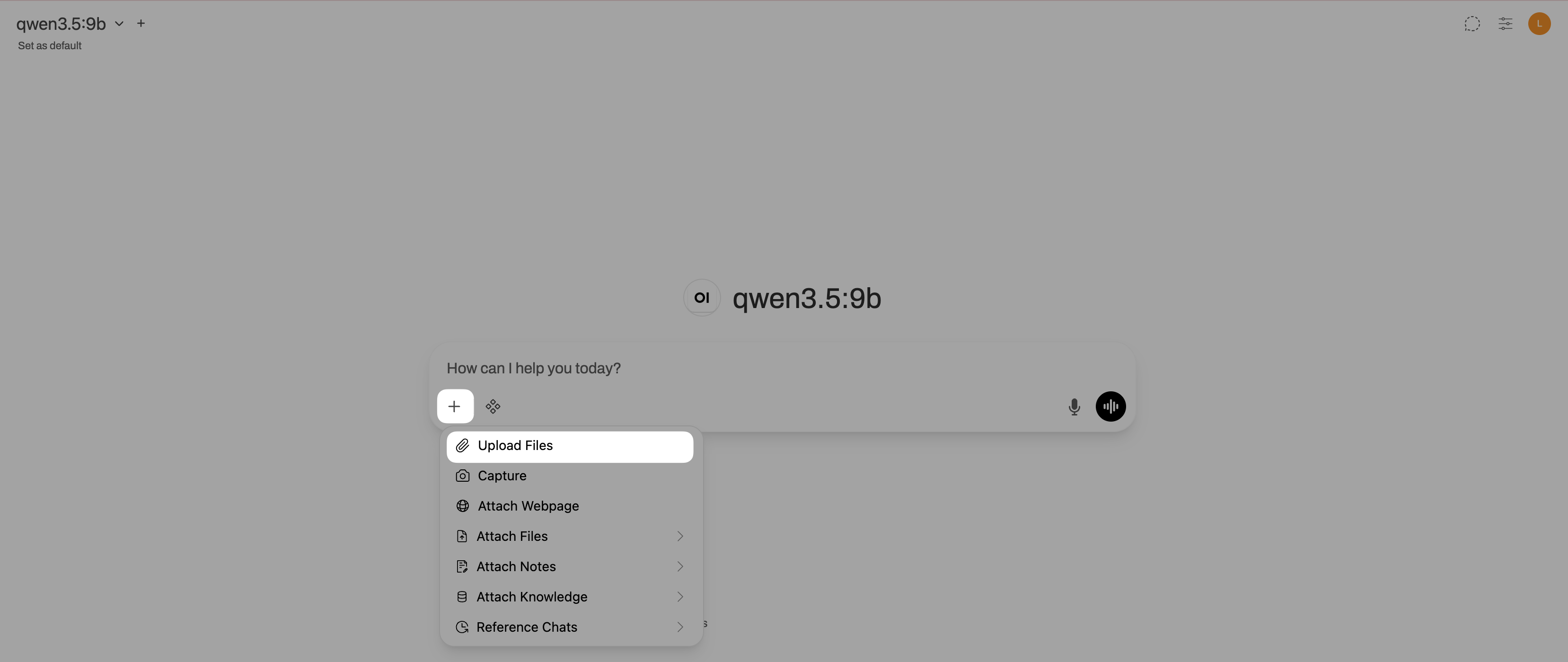 Upload files in Open WebUI
