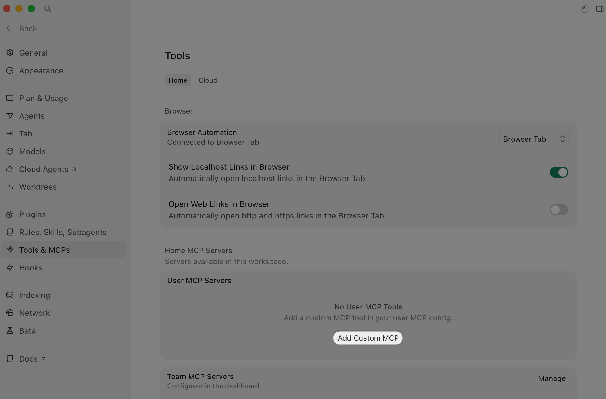 Add Custom MCP in Cursor