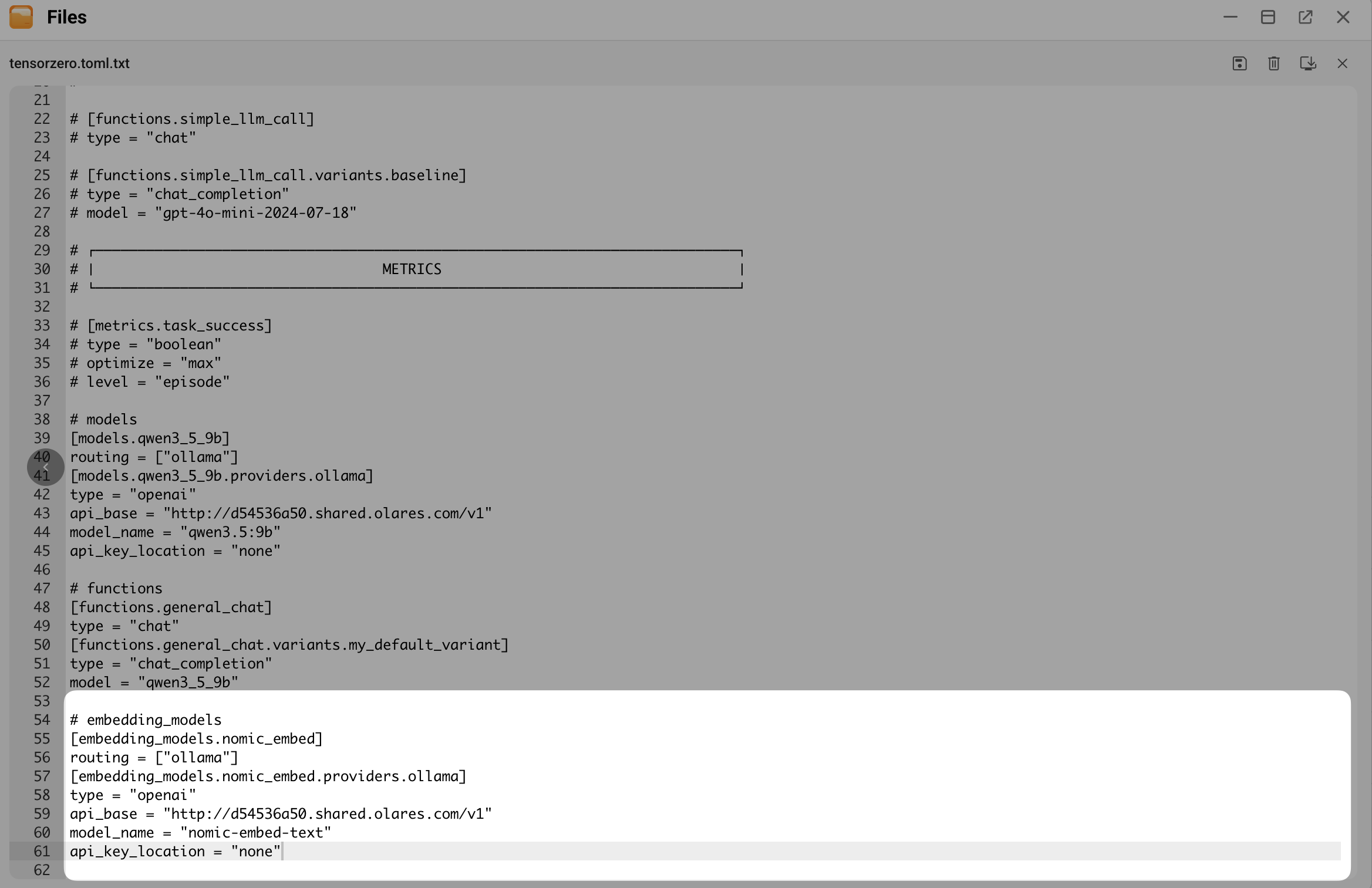 Connect to embedding model
