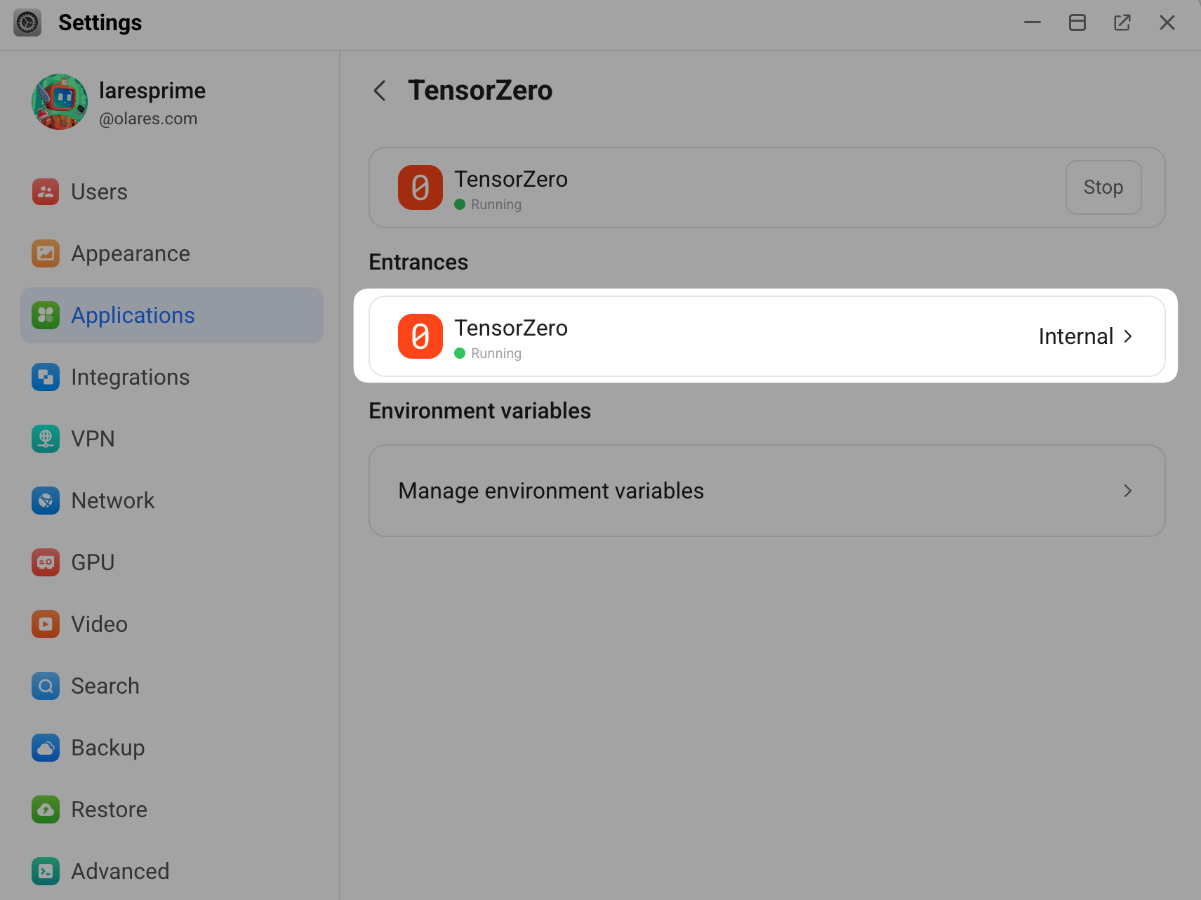 TensorZero endpoint address