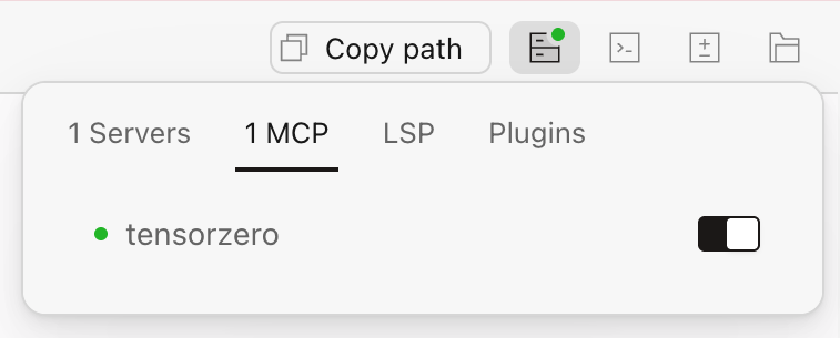TensorZero MCP enabled in OpenCode