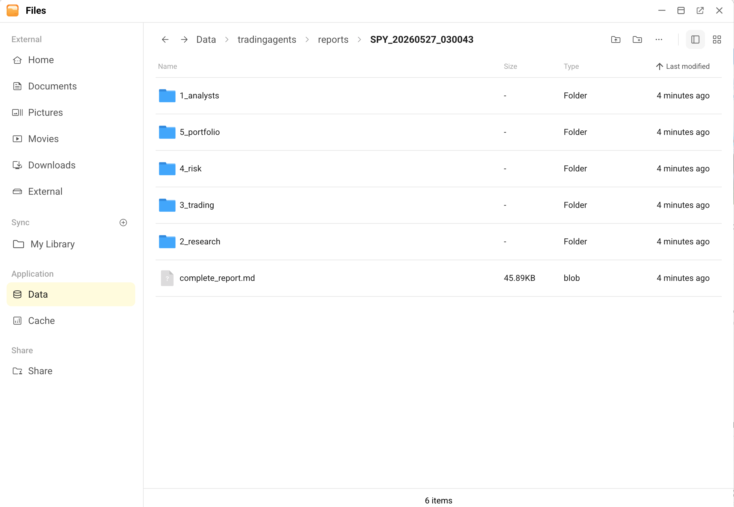 Analysis detail reports in Files