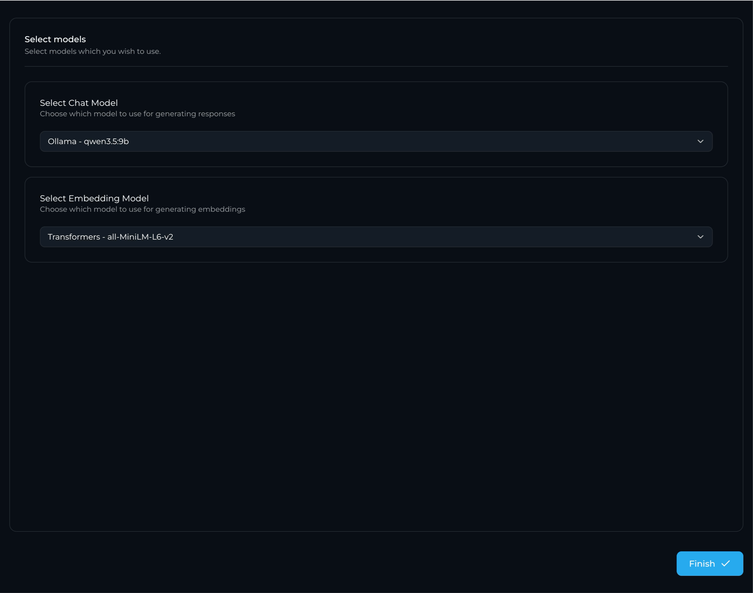 Configure models