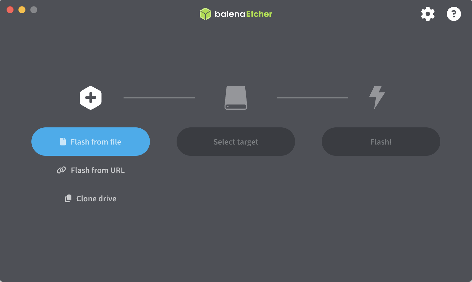 Balena Etcher flashing screen