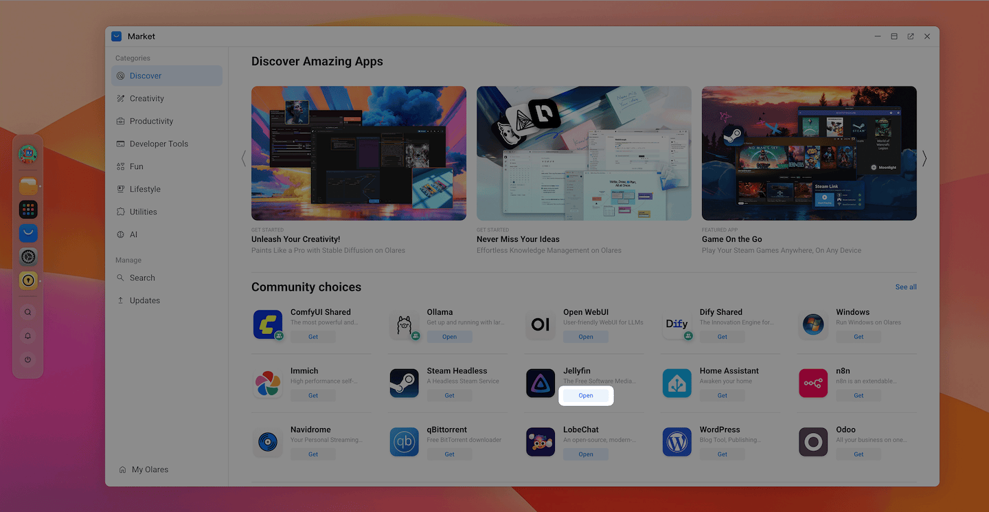 Open app