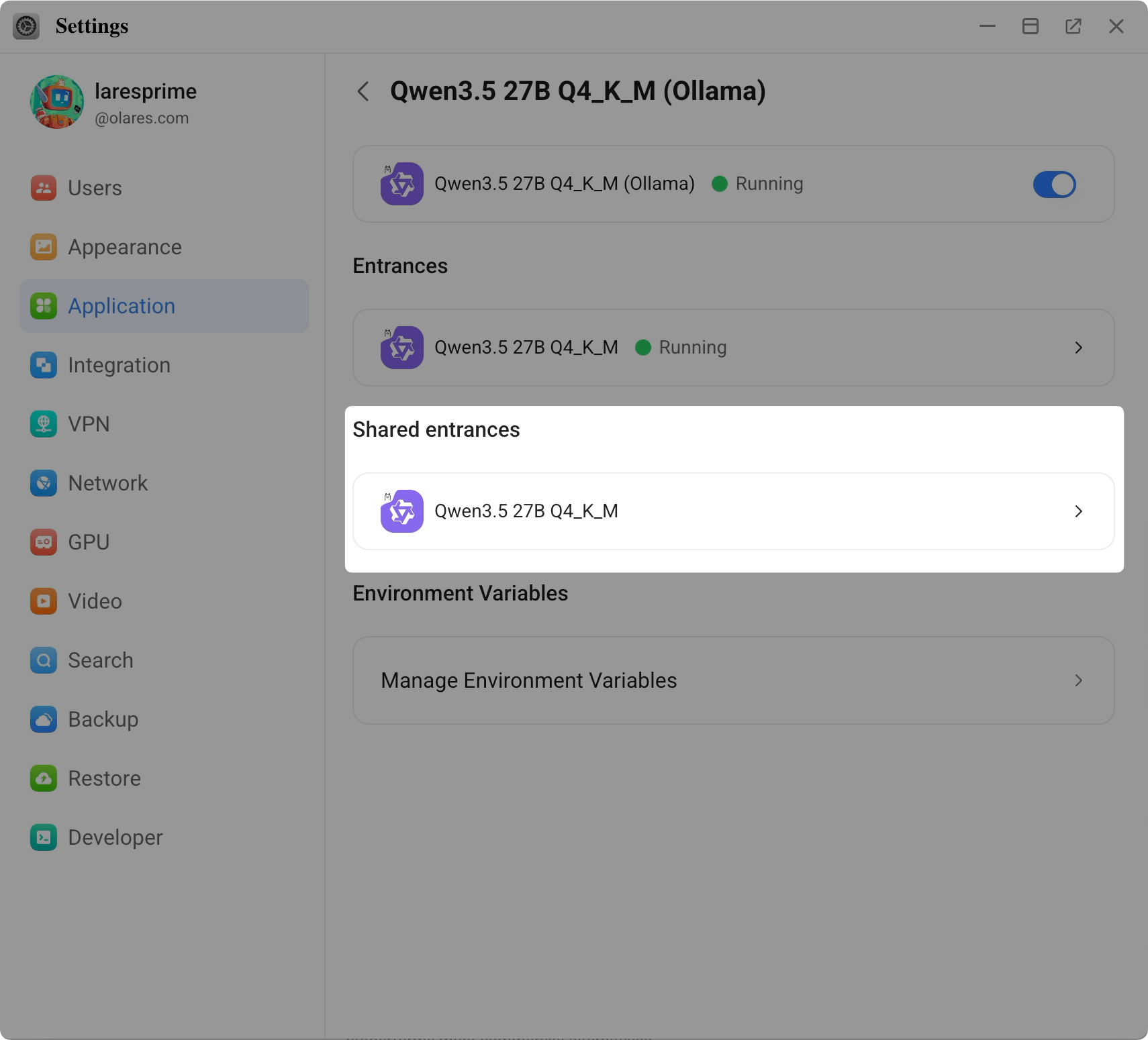 Get shared endpoint