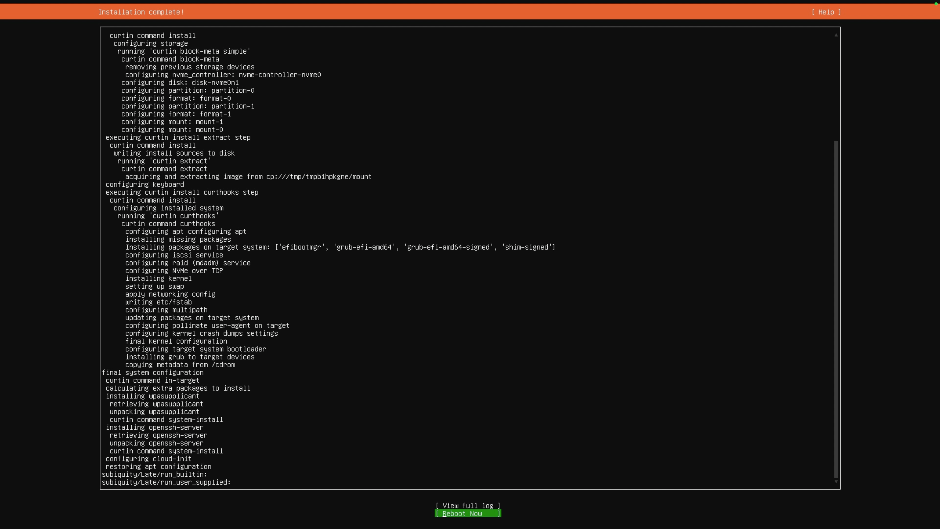 Ubuntu installation complete