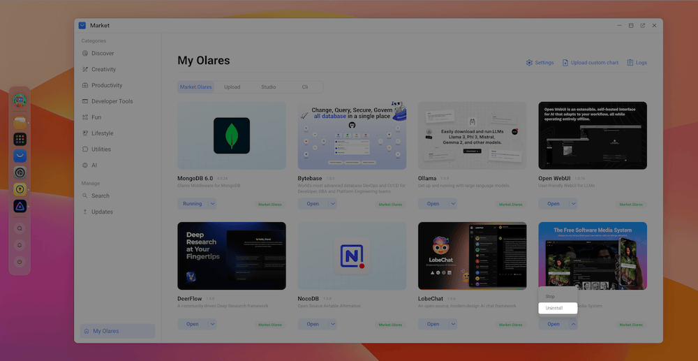 Uninstall app