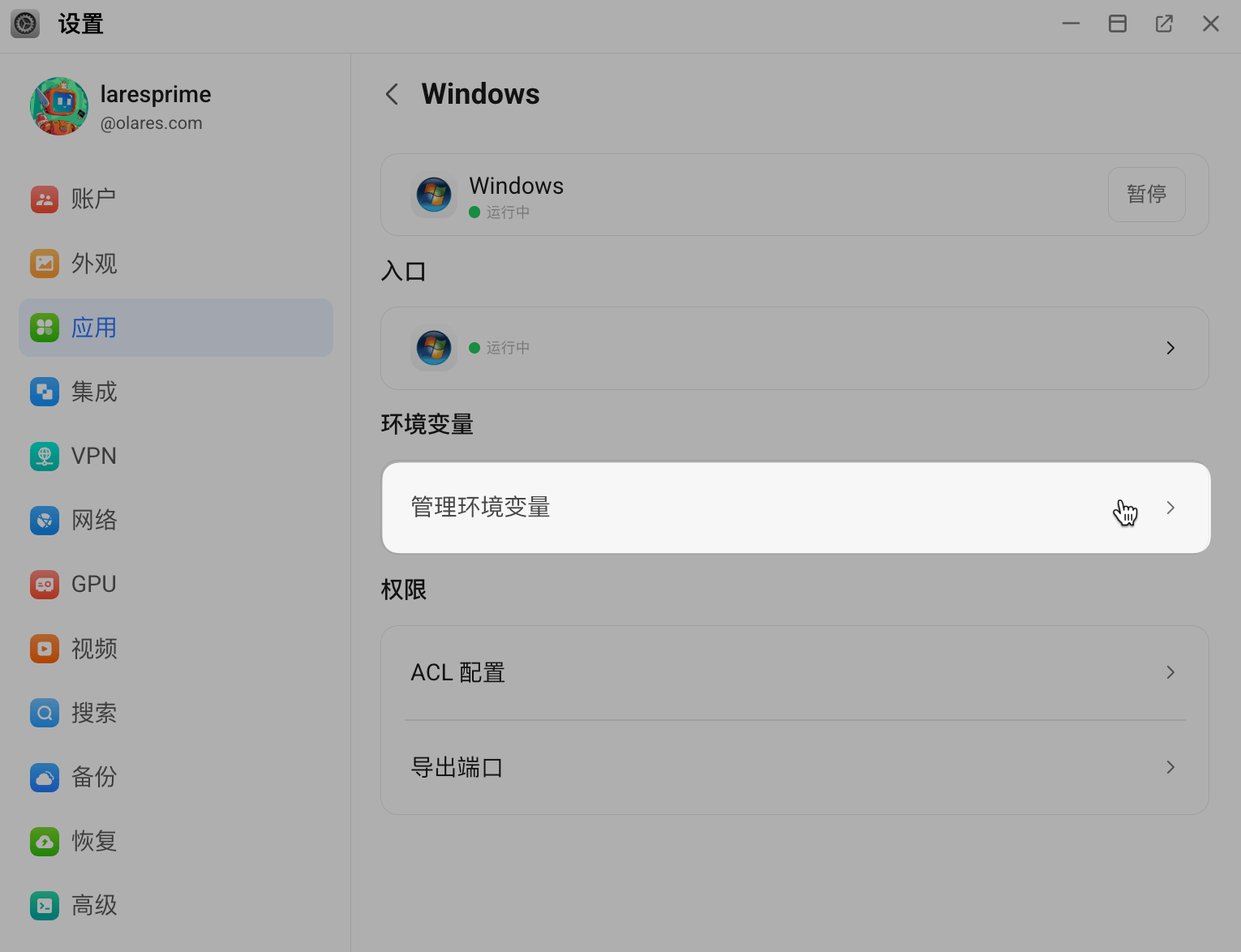 应用环境变量